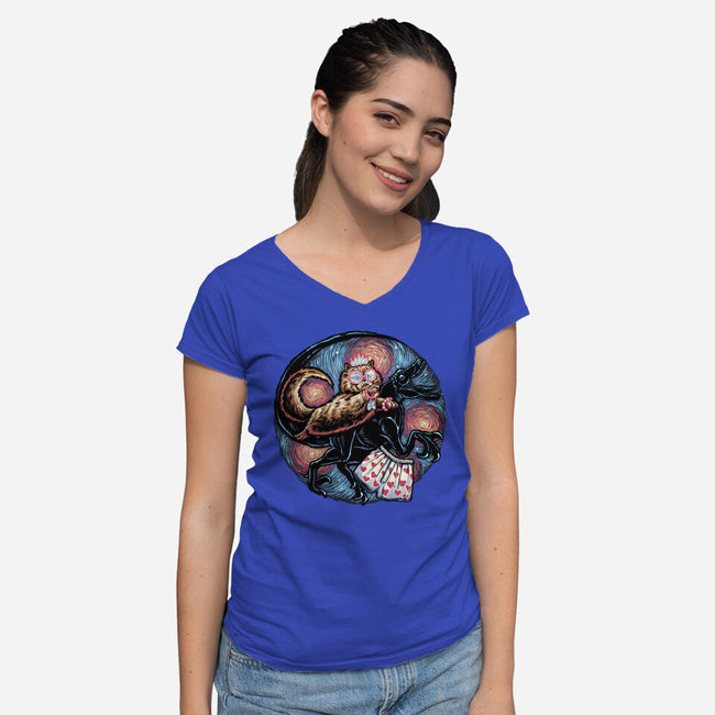 Into The Dungeon We Go-Womens-V-Neck-Tee-glitchygorilla
