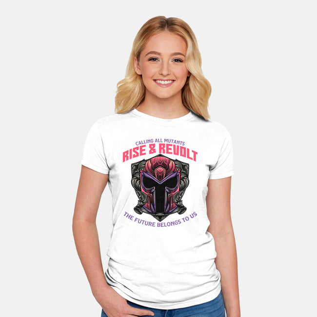 Mutants Rise And Revolt-Womens-Fitted-Tee-glitchygorilla