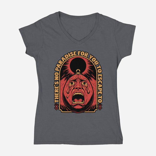 Screaming Egg Eclipse Anime-Womens-V-Neck-Tee-Studio Mootant
