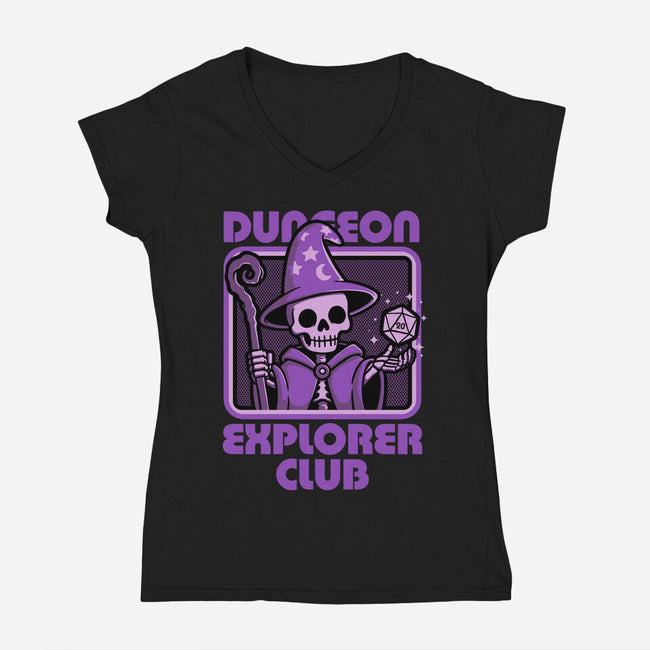 RPG Mage Skull-Womens-V-Neck-Tee-Studio Mootant