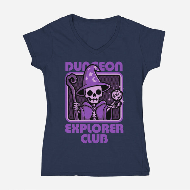 RPG Mage Skull-Womens-V-Neck-Tee-Studio Mootant