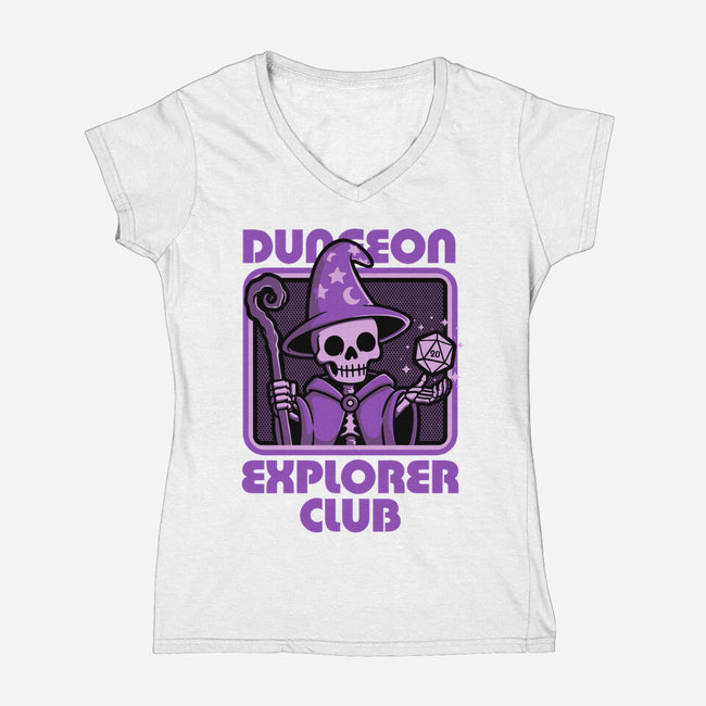 RPG Mage Skull-Womens-V-Neck-Tee-Studio Mootant