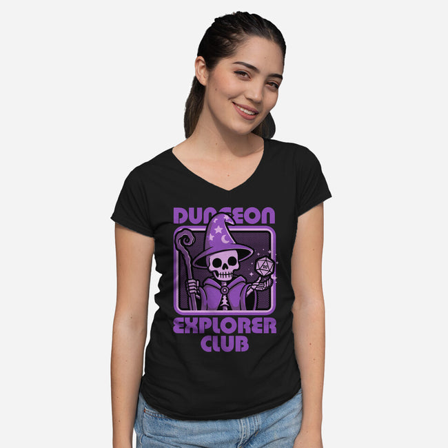 RPG Mage Skull-Womens-V-Neck-Tee-Studio Mootant