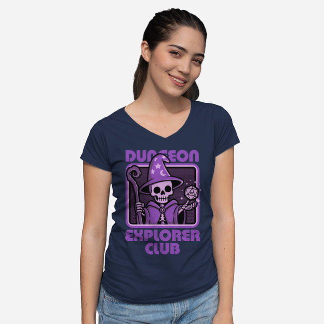 RPG Mage Skull-Womens-V-Neck-Tee-Studio Mootant