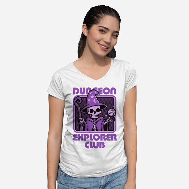 RPG Mage Skull-Womens-V-Neck-Tee-Studio Mootant