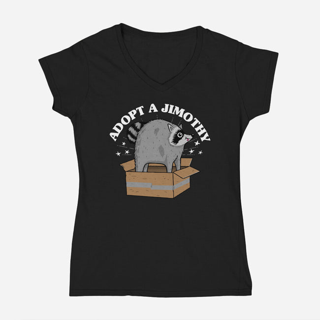 Adopt A Jimothy-Womens-V-Neck-Tee-rocketman_art