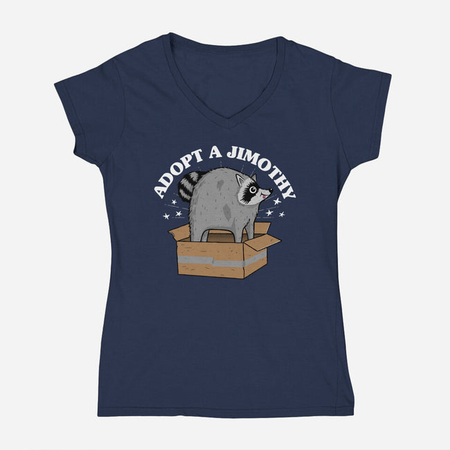 Adopt A Jimothy-Womens-V-Neck-Tee-rocketman_art