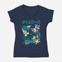 Time Warping-Womens-V-Neck-Tee-Henrique Torres