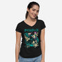 Time Warping-Womens-V-Neck-Tee-Henrique Torres
