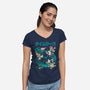 Time Warping-Womens-V-Neck-Tee-Henrique Torres