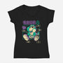 Prehistoric Anatomy-Womens-V-Neck-Tee-Henrique Torres