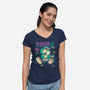 Prehistoric Anatomy-Womens-V-Neck-Tee-Henrique Torres