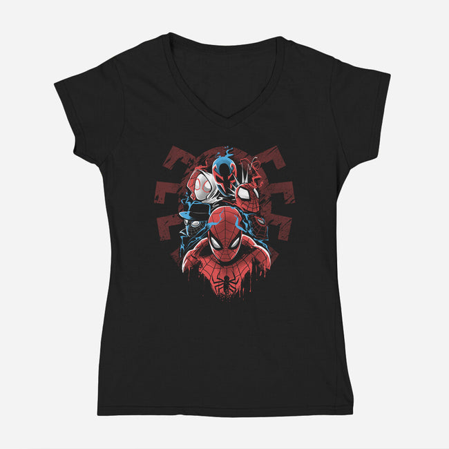 Spiders-Womens-V-Neck-Tee-zascanauta