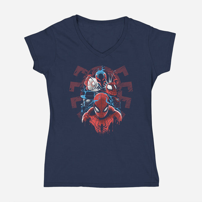 Spiders-Womens-V-Neck-Tee-zascanauta