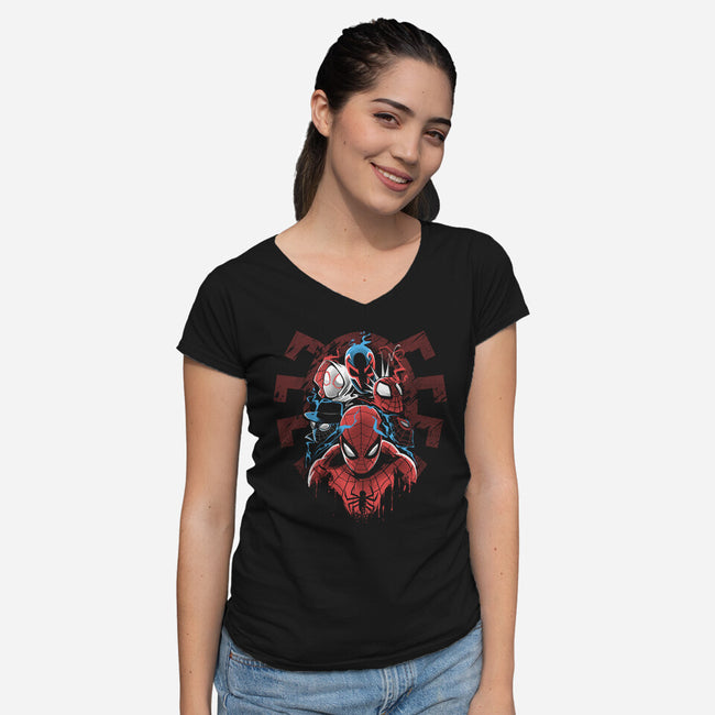 Spiders-Womens-V-Neck-Tee-zascanauta
