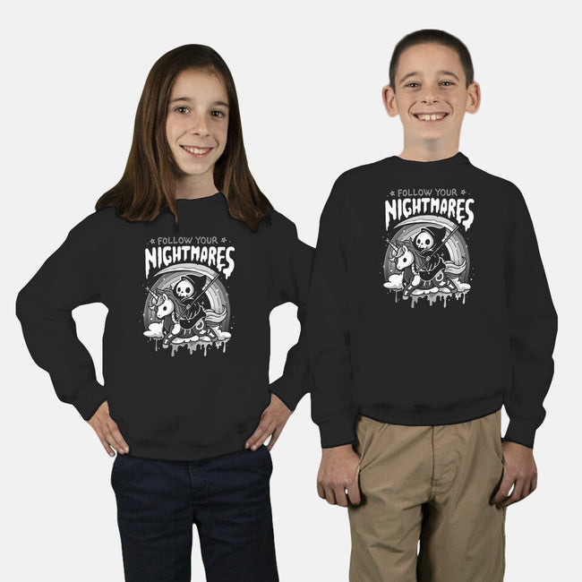 Follow Your Nightmares-Youth-Crew Neck-Sweatshirt-Vallina84