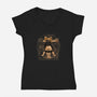 Vitruvian Crawler-Womens-V-Neck-Tee-retrodivision