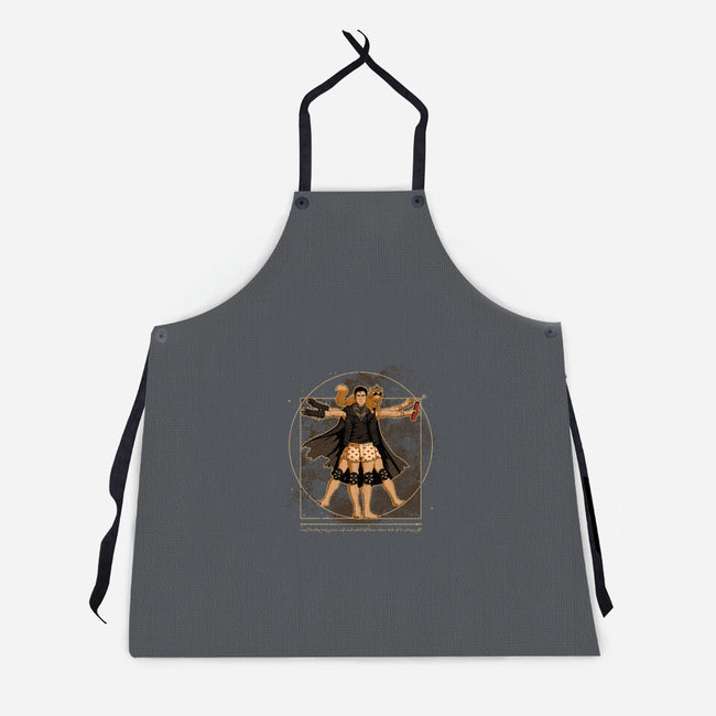 Vitruvian Crawler-Unisex-Kitchen-Apron-retrodivision