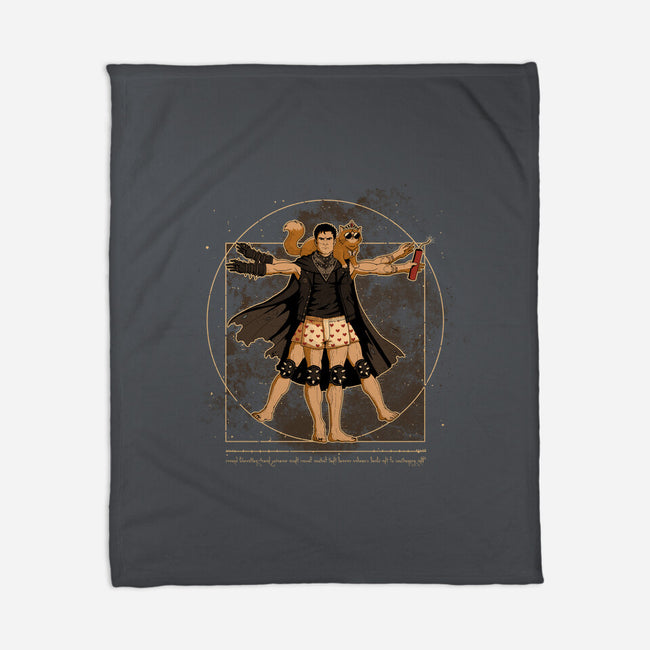 Vitruvian Crawler-None-Fleece-Blanket-retrodivision