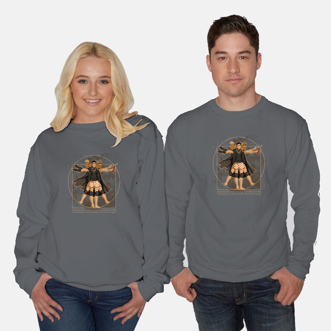 Vitruvian Crawler-Unisex-Crew Neck-Sweatshirt-retrodivision