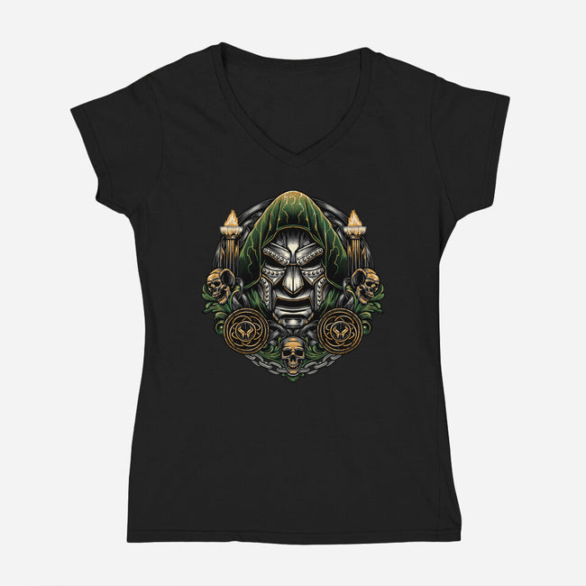 Welcome To The Age Of Doom-Womens-V-Neck-Tee-glitchygorilla