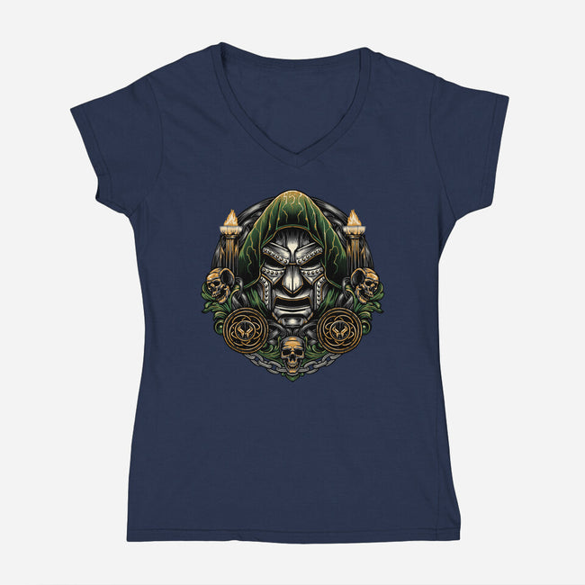 Welcome To The Age Of Doom-Womens-V-Neck-Tee-glitchygorilla