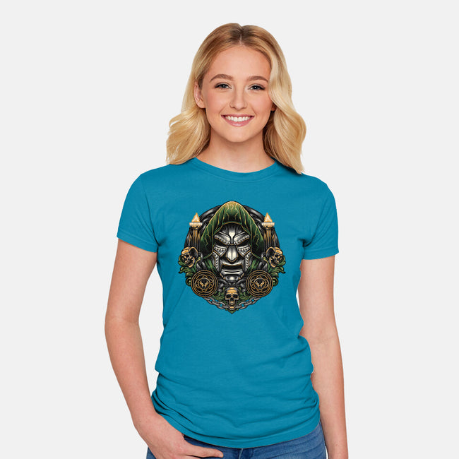 Welcome To The Age Of Doom-Womens-Fitted-Tee-glitchygorilla