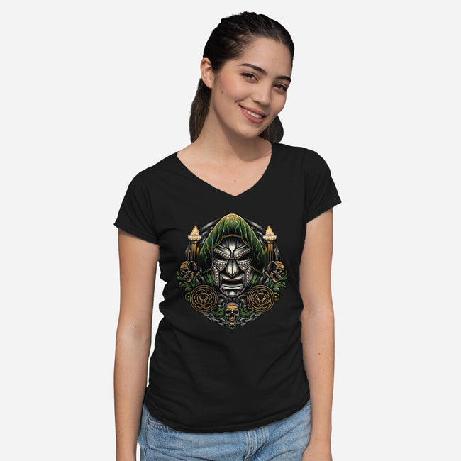 Welcome To The Age Of Doom-Womens-V-Neck-Tee-glitchygorilla