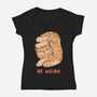 Weird Meowster Cat-Womens-V-Neck-Tee-vp021