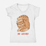 Weird Meowster Cat-Womens-V-Neck-Tee-vp021