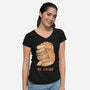 Weird Meowster Cat-Womens-V-Neck-Tee-vp021