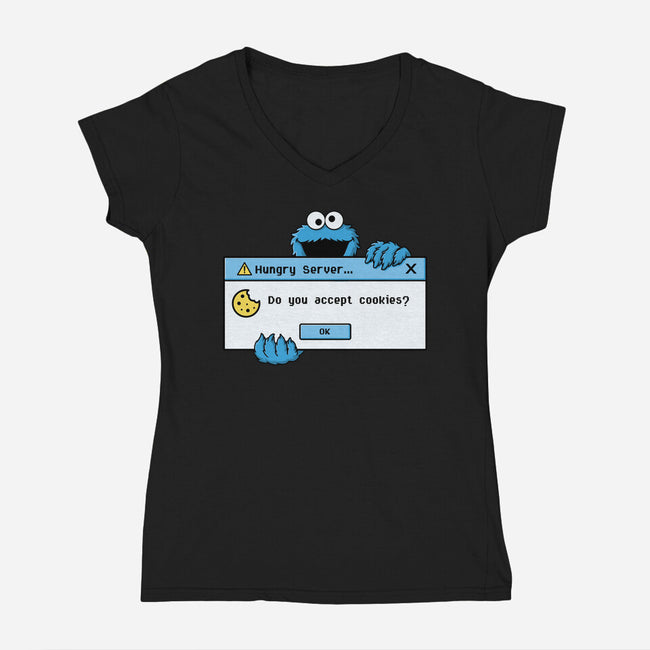 Hungry Server-Womens-V-Neck-Tee-Eoli Studio