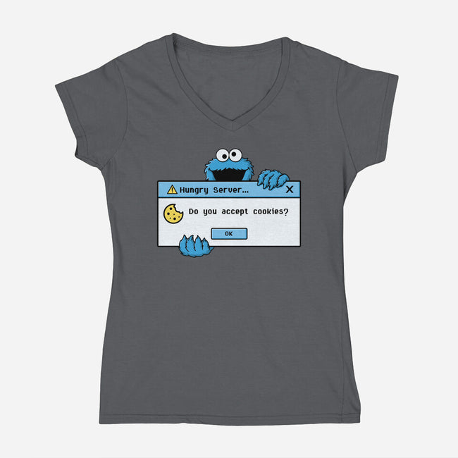 Hungry Server-Womens-V-Neck-Tee-Eoli Studio