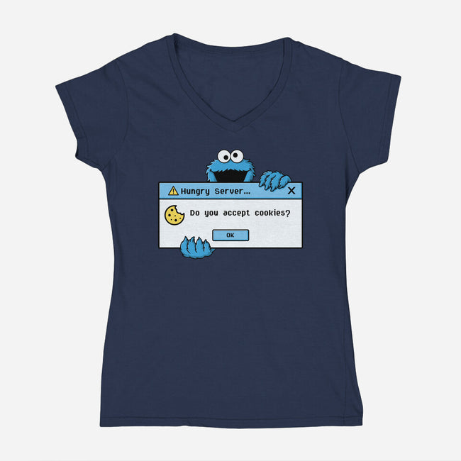 Hungry Server-Womens-V-Neck-Tee-Eoli Studio