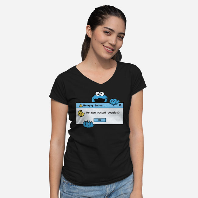 Hungry Server-Womens-V-Neck-Tee-Eoli Studio