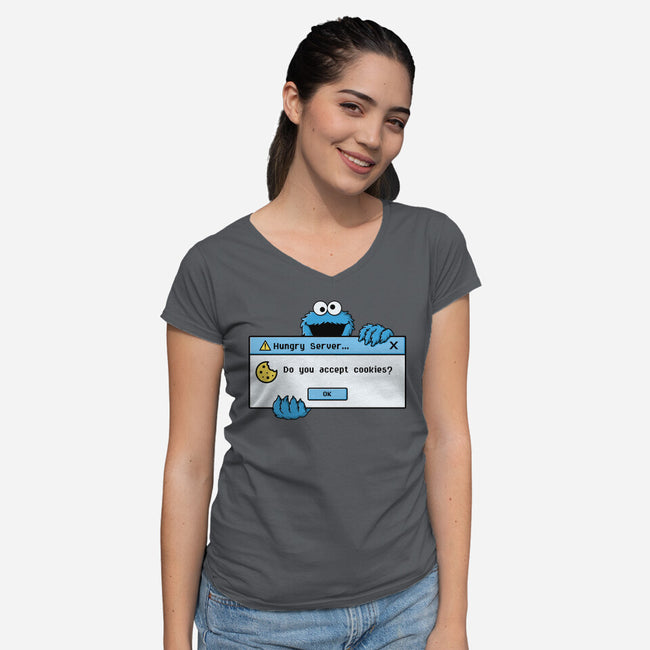 Hungry Server-Womens-V-Neck-Tee-Eoli Studio