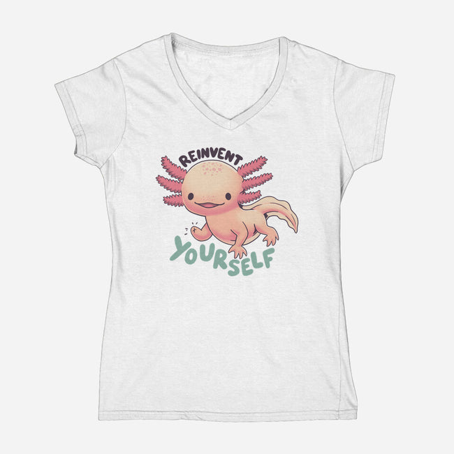 Reinvent Yourself-Womens-V-Neck-Tee-Geekydog