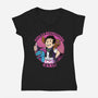 Viva La Revolucion Carl-Womens-V-Neck-Tee-joerawks