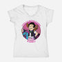 Viva La Revolucion Carl-Womens-V-Neck-Tee-joerawks