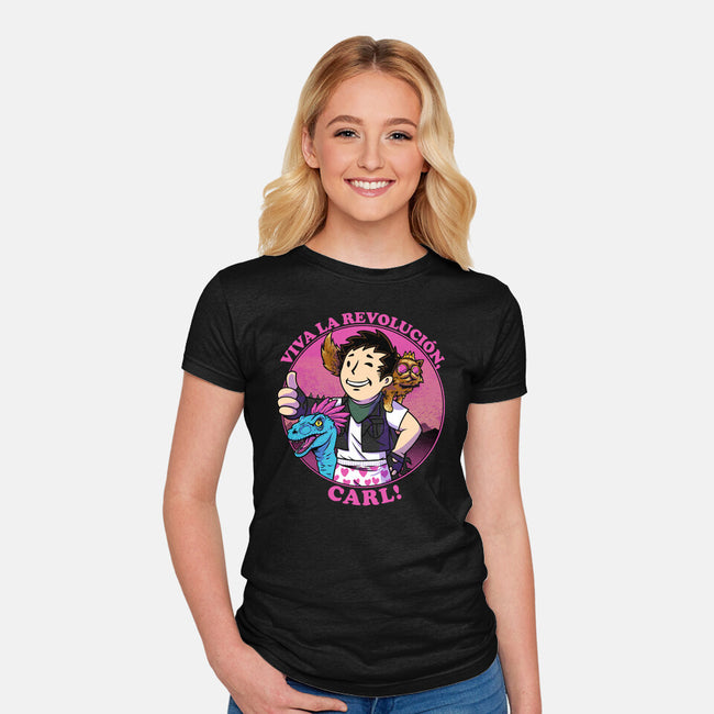 Viva La Revolucion Carl-Womens-Fitted-Tee-joerawks