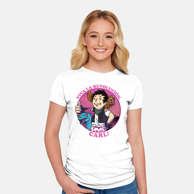 Viva La Revolucion Carl-Womens-Fitted-Tee-joerawks