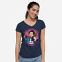 Viva La Revolucion Carl-Womens-V-Neck-Tee-joerawks