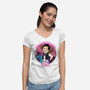 Viva La Revolucion Carl-Womens-V-Neck-Tee-joerawks