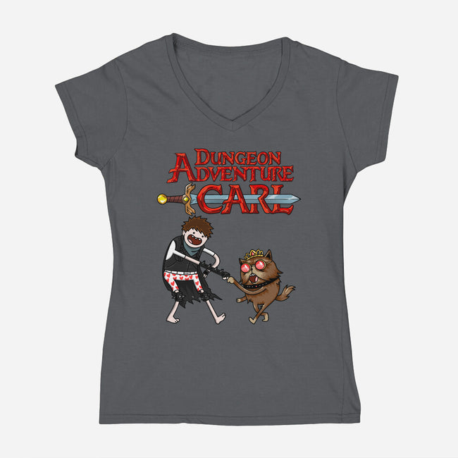 Dungeon Adventure Carl-Womens-V-Neck-Tee-joerawks