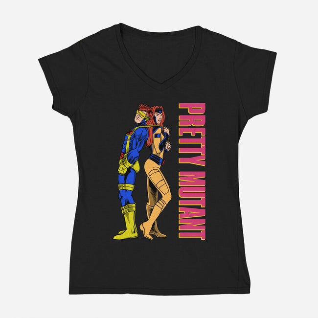 Pretty Mutant-Womens-V-Neck-Tee-joerawks