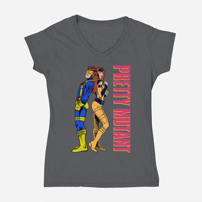 Pretty Mutant-Womens-V-Neck-Tee-joerawks
