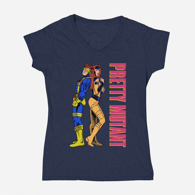 Pretty Mutant-Womens-V-Neck-Tee-joerawks