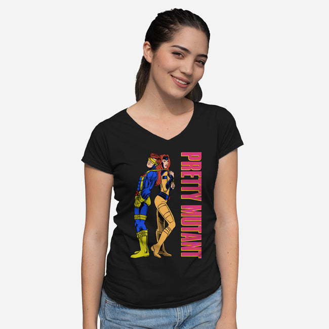 Pretty Mutant-Womens-V-Neck-Tee-joerawks
