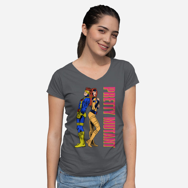 Pretty Mutant-Womens-V-Neck-Tee-joerawks
