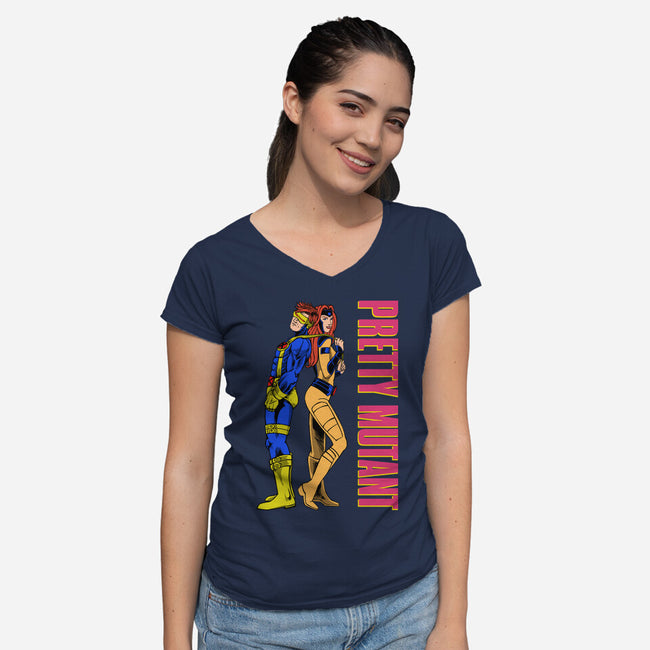 Pretty Mutant-Womens-V-Neck-Tee-joerawks